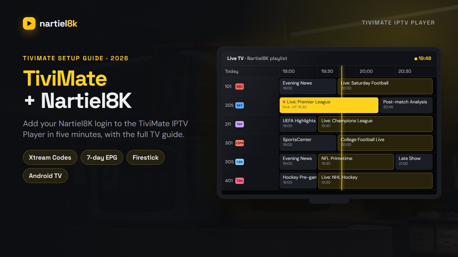 TiviMate IPTV Player: Complete Setup Guide with Nartiel8K (2026)
